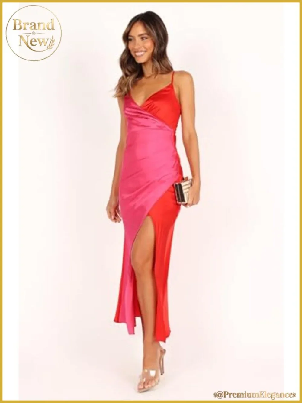 Petal & Pup Women's Lipa Colourblock Midi Slip Dress